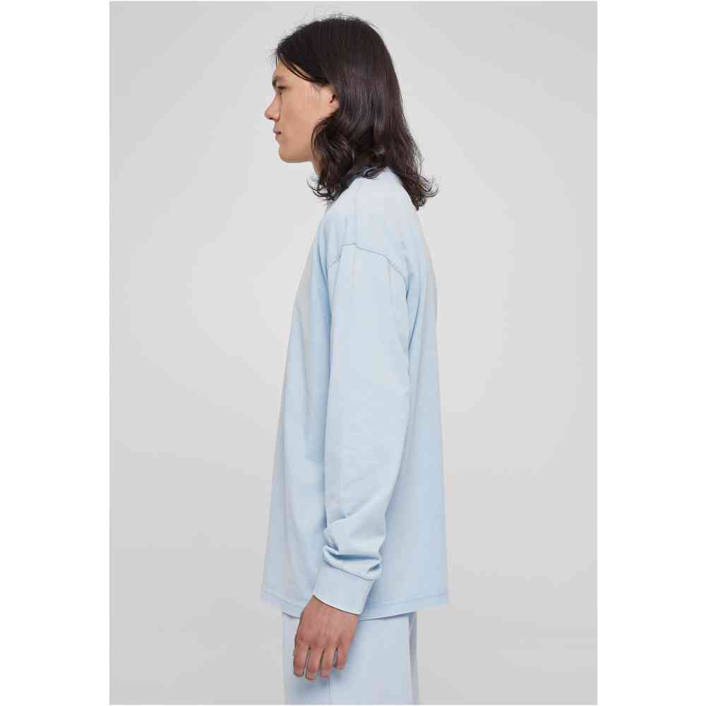 Urban Classics - Heavy Boxy Acid Wash Longsleeve shirt - Blauw
